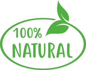 Sticker - 100 percent natural product label stamp badge