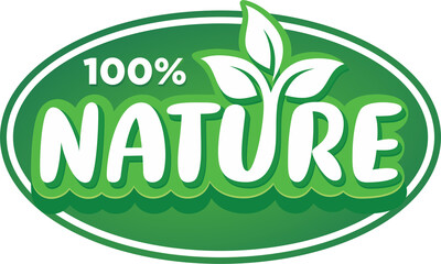 Sticker - 100 percent natural product label stamp badge