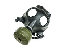 Old Army Surplus Gas Mask Isolated.