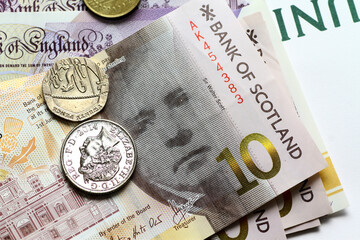 Close up of Scotland cash