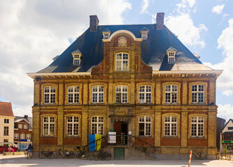 Wall Mural - View of the town hall in the municipality of Torhout, which is now a tourist information center and is located in the city .center, Belgium