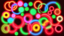 Neon Circles In An Abstract Pattern