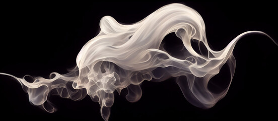 White smoke with black background