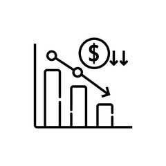 Canvas Print - Inflation icon with linear style isolated on white background