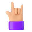 © Tatiana Sidenko - Human hand in rock fingers gesture. win, victory, succes and hard rock music concept. Realistic 3d high quality render isolated