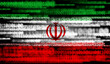 Flag of Iran on binary code. Modern technology concept.
