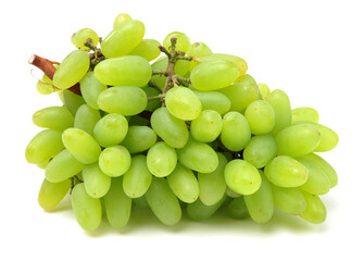 Sticker - Green grapes on white background