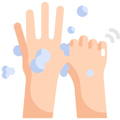 Wall Mural - hand washing icon