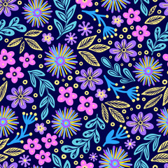 Sticker - Floral seamless pattern