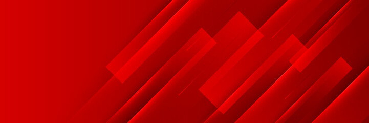 abstract red banner background design template vector illustration with 3d overlap layer and geometr