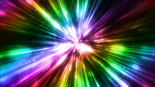 虹色　レインボー　発光　粒子　集中線　爆発