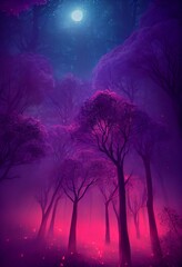 Wall Mural - Magical view into an infrared forest