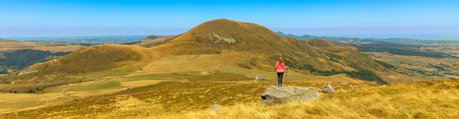 panorama view of france countryside landscape ( auvergne,  cantal, aveyron)