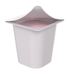 3d rendering illustration of a square yogurt cup