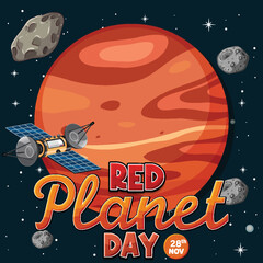 Poster - Red planet day poster template