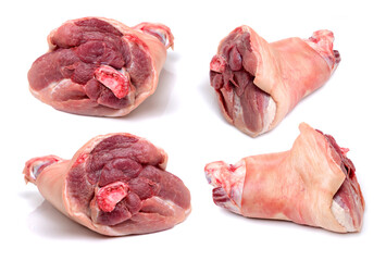 Poster - raw pork (leg) isolated on white background