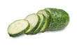 sliced cucumber isolated on white. the entire image in sharpness.