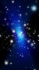 宇宙空間移動 進む　背景ブルー　縦