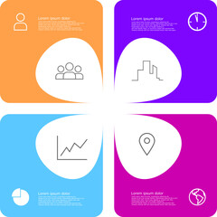 Wall Mural - Vector Business info graphic with four part and colors