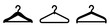Hanger icon set. Coat rack symbol. Clothes hanger or clothes rack icon. Shop hanger icon set. Hook sale logo. Coat rack.