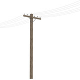 Fototapeta  - 3d rendering illustration of a wooden telephone pole