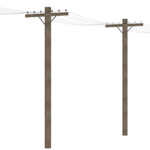 3d Rendering Illustration Of A Wooden Telephone Pole