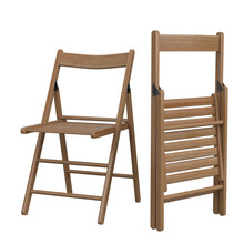 3d Rendering Illustration Of Wooden Folding Chairs