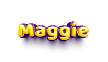 Names Of Girls English Helium Balloon Shiny Celebration Sticker 3d Inflated Maggie