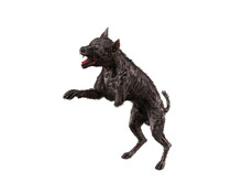 3D Illustration Of A Fierce Monster Zombie Dog Fighting Isolated On A White Background.