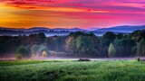 Fototapeta Do pokoju - Poranny jesienny widok na krajobraz południowej Polski w kierunku Tatr