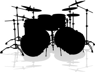 Sticker - Drum Kit Silhouette