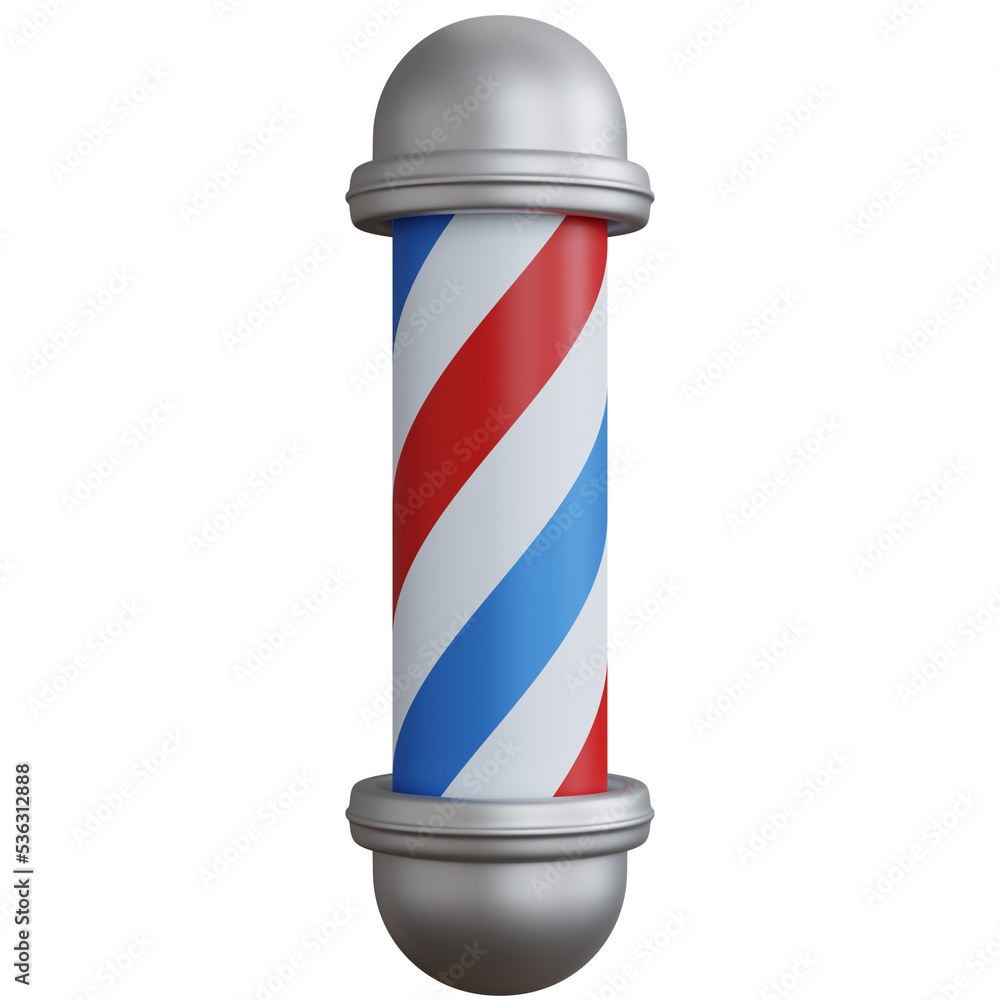 3d rendering barbershop pole lamp isolated Stock Illustration | Adobe Stock, image size:1000x1000
