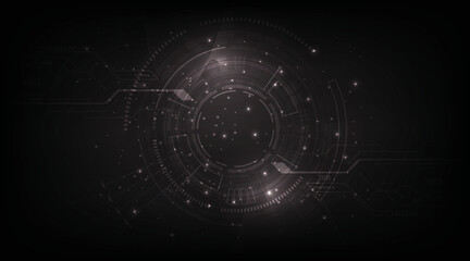 Poster - Black Circle technology background.Graphic website internet.Futuristic digital innovation background vector illustration.