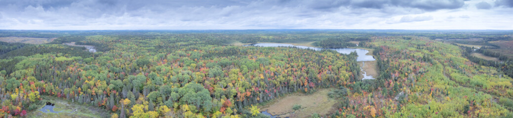 Wall Mural - Aerial Of Silver Mining Landscape In Northern Ontario