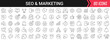 © stas111 - Seo and marketing linear icons in black. Big UI icons collection in a flat design. Thin outline signs pack. Big set of icons for design