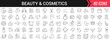 © stas111 - Beauty and cosmetics linear icons in black. Big UI icons collection in a flat design. Thin outline signs pack. Big set of icons for design