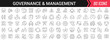 © stas111 - Governance and management linear icons in black. Big UI icons collection in a flat design. Thin outline signs pack. Big set of icons for design