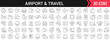 © stas111 - Airport and travel linear icons in black. Big UI icons collection in a flat design. Thin outline signs pack. Big set of icons for design