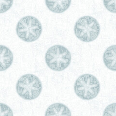 Sticker - Soft ice blue snow flake pattern background. Simple minimal frosty blur effect seamless backdrop. Festive cold holiday season wall paper tile. 