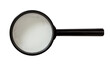 © Rawf8 - Magnifying glass isolated, transparent background, PNG. Loupe with black frame and handle