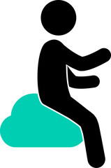 Wall Mural - man sitting on cloud icons