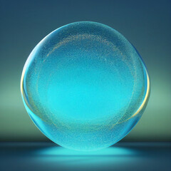 Poster - blue glass sphere