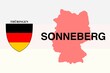 Sonneberg: Illustration mit dem Ortsnamen der deutschen Stadt Sonneberg im Bundesland Thüringen