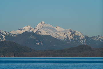 Wall Mural - mountain in distance across sea