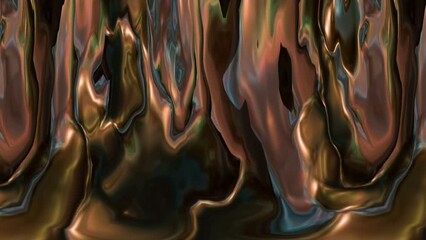 Sticker - Abstract blue and brown colorful marble, mix liquid color texture. Modern background animation
