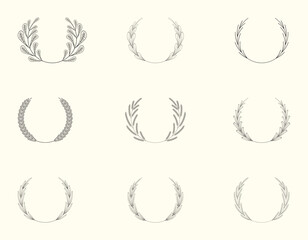 Design elements.
Set 2 collection of frame leaf and tree vector.