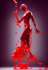 Wall Mural - dancing girl in red