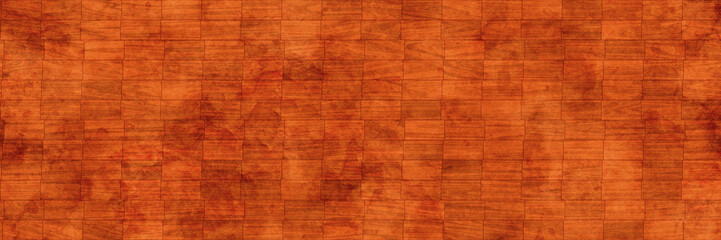 Abstract darker orange red wooden surface with scratched messy parts. Grunge wood laminate texture with pine texture. Retro vintage plank floor with tree branches and stripes Thanksgiving board	
