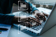 © Vittaya_25 - business people hand using laptop computer with virtual database file icon, document management system, digital marketing, cloud computing, business finance, internet, network technology concept