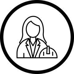 Sticker - Female Engineer Icon Style